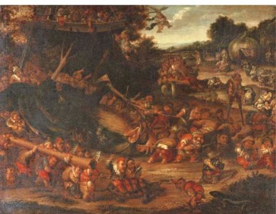 Dwarves in a landscape