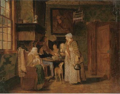 A family at a table in an interior