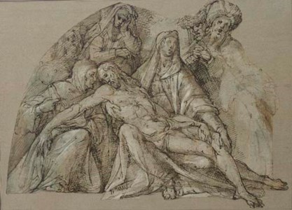 The Deposition with Saints Bernardino of Siena and Clare (?)