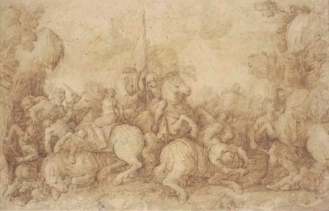 A cavalry battle