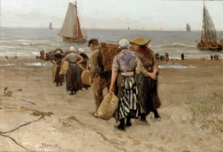 Collecting the day's catch