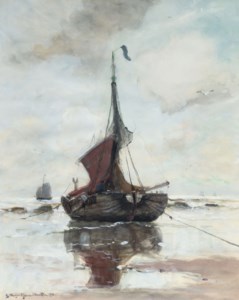 A fishing vessel on the beach of Katwijk