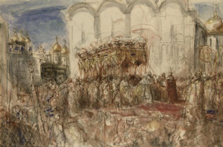 Kroning Czaar: czar Nicolaas II after the crowning in 1896, Moskou