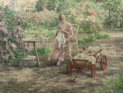 Domestic bliss (recto); peeling potatoes (verso)