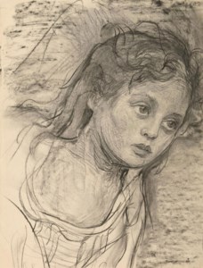 Young woman leaning to her left