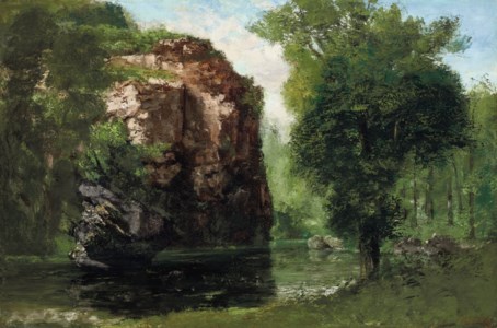 Bords de la Loue avec rochers à gauche