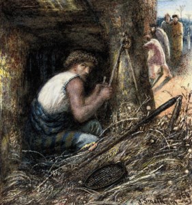 Saul "hiding among the stuff"