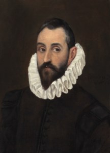 Portrait of a gentleman, bust-length, in a black doublet and cartwheel ruff