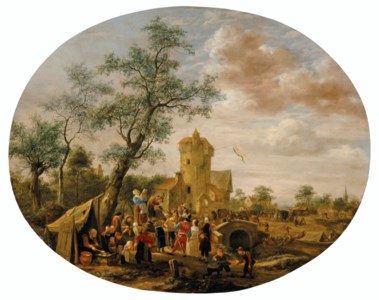 A village fair with a pamphleteer
