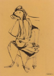 Seated figure