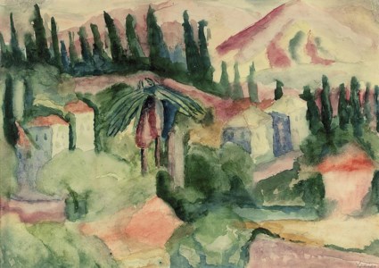 Landscape with palm tree