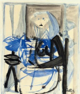 Seated Figure (Blue and Black)