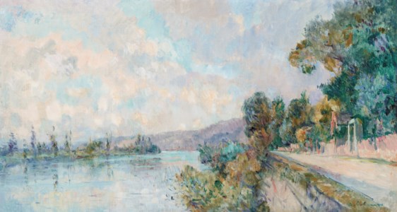 La Seine et les coteaux de Dieppedalle, vue prise de Croisset, près Rouen
