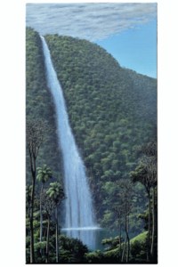 Meditación frente a la cascada