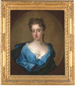 Portrait of Lady Elizabeth Noel, half-length, in a blue dress and wrap, feigned oval