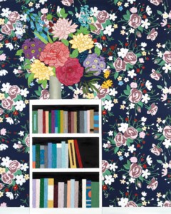 Flowers on Bookshelf