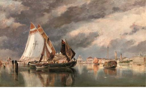 Bragozzi in the lagoon