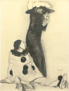 Woman with pierrot