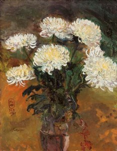 White chrysanthemums