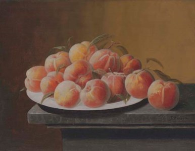 Peaches with Dew in a Bowl