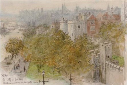 The City of London from the bonded stores at Irongate Tower