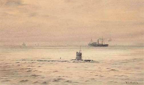 The submarine H.M.S. P48 on patrol