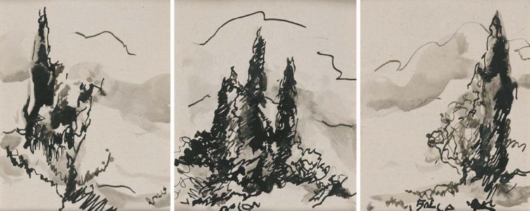 Studio per paesaggio con alberi