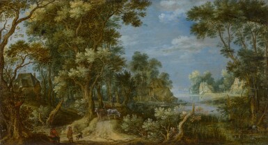River landscape with cows