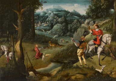 Saint Hubert in a landscape