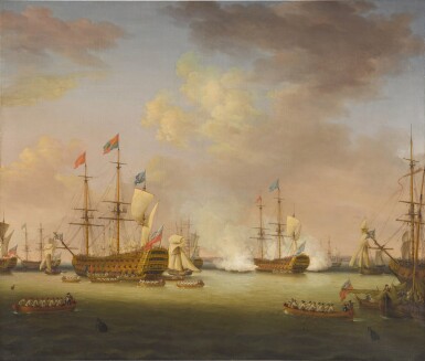 The review of the British fleet at Spithead by King George III, on board the flagship Barfleur, 24 June 1773