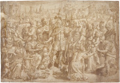 A General, possibly Alexander the Great, Presented with Treasure