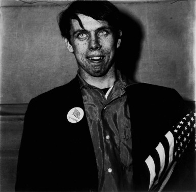Patriotic Young Man with a Flag, N.Y.C.