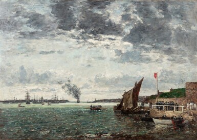 Eugène Louis Boudin, Brest. Débarquement des marins dans la rade