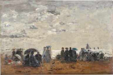 Scène de plage à Trouville