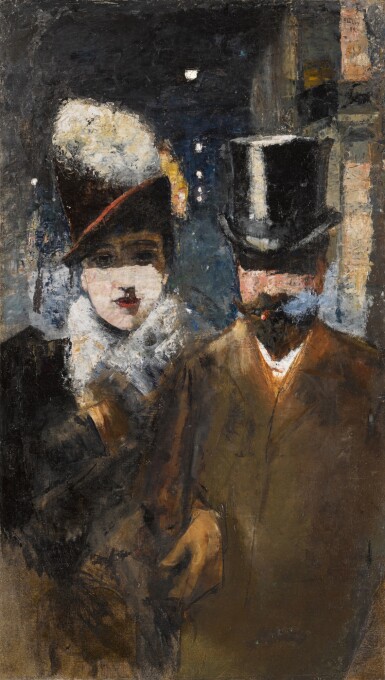 Lesser Ury, Dame und Herr, Unter den Linden (Lady and Gentleman, Unter den Linden)