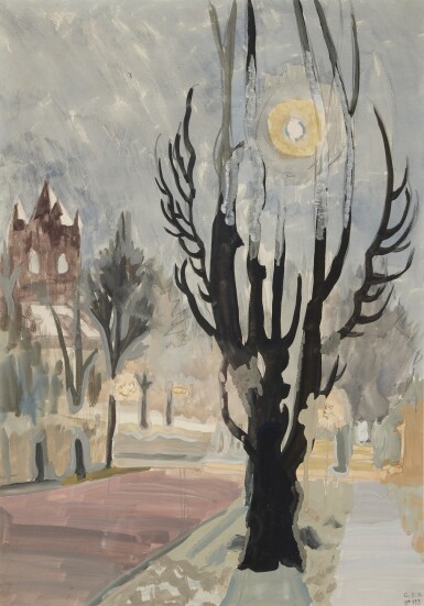 Black Tree and Setting Sun