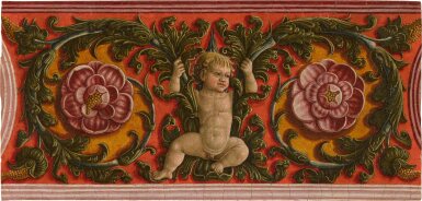 A putto among acanthus garlands