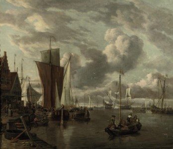 Quayside with extensive shipping
