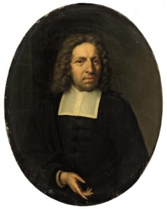 Portrait of a gentleman, half-length, in a black costume with a white collar