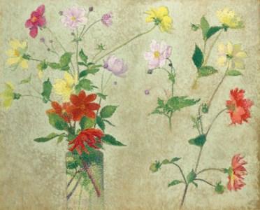 Bouquet et étude de fleurs (recto; verso)