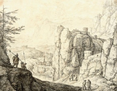 An extensive rocky river landscape