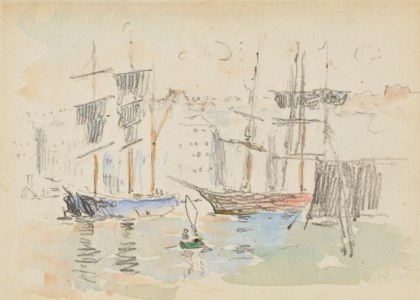 Le Voilier (i); Étude de voiliers (ii); Les bateaux au port (iii); Paysage de mer (iv)
