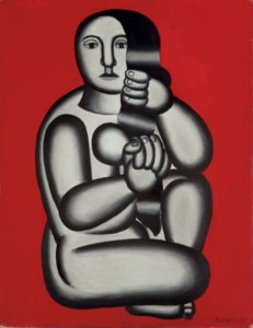 Fernand Léger, Femme sur fond rouge, femme assise