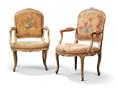 CIRCA 1770-80, PROBABLY FOR THE ENGLISH MARKET, UPHOLSTERED IN ENGLAND BY J. REYNOLDS, 1782