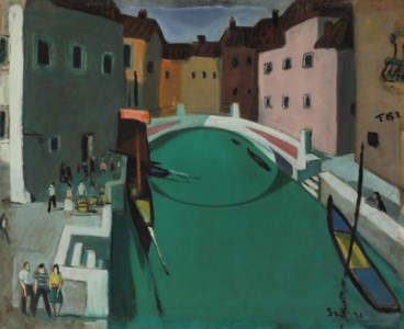 The White Bridge on the Canal in Venice
