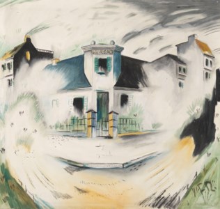 Haus und Strassenecke (Das Gewitter)