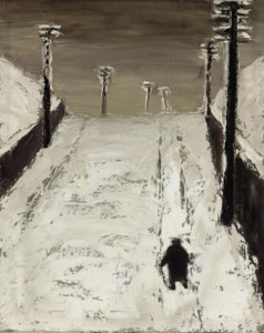 Figure in the street ( recto ); Lady in red ( verso )