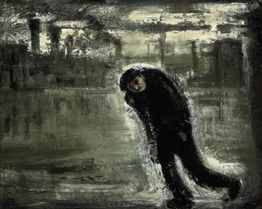 Figure in industrial scene