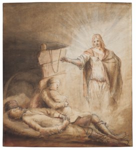 The angel warning Joseph to flee to Egypt