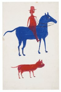 Red Man on Blue Horse with Dog, 1939-1942